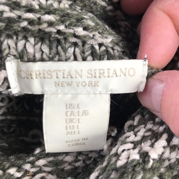 Christian Siriano Womens Pullover Sweater Green L - Picture 3 of 5